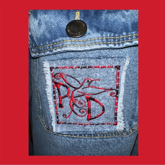 Horse Lover Embroidered Light Denim Distressed Long Sleeve Shirt - Picture 8 of 9